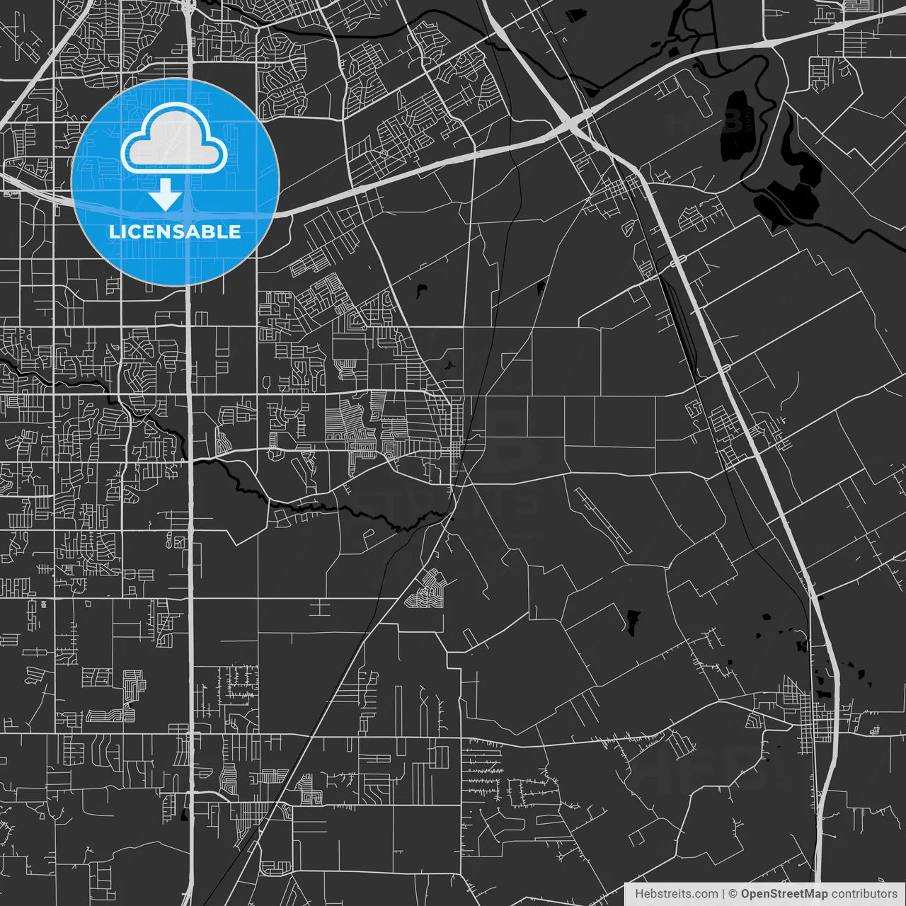 Lancaster, Texas - Area Map - Dark