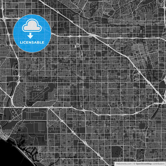 Stanton, California - Area Map - Dark