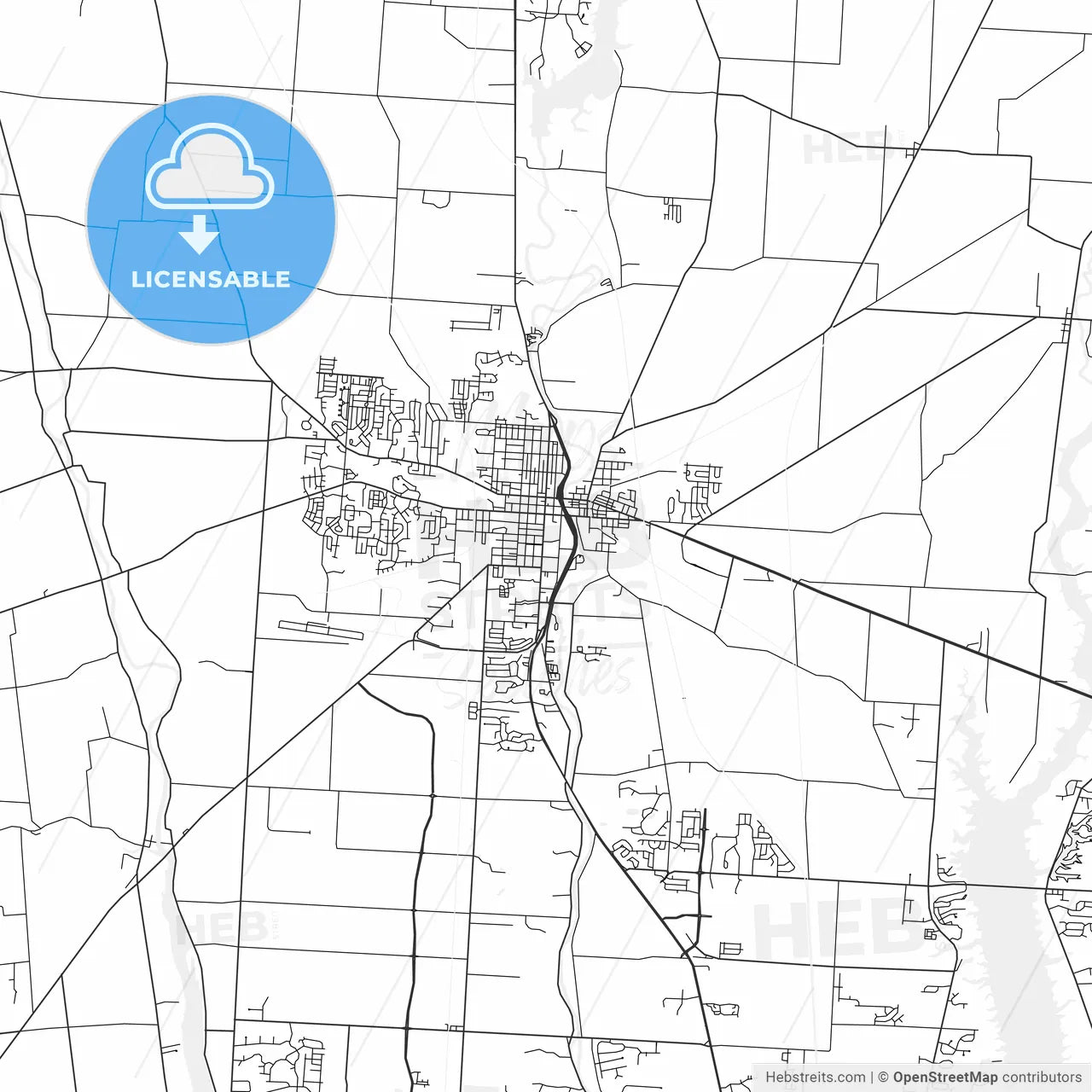 Delaware, Ohio - Area Map - Light