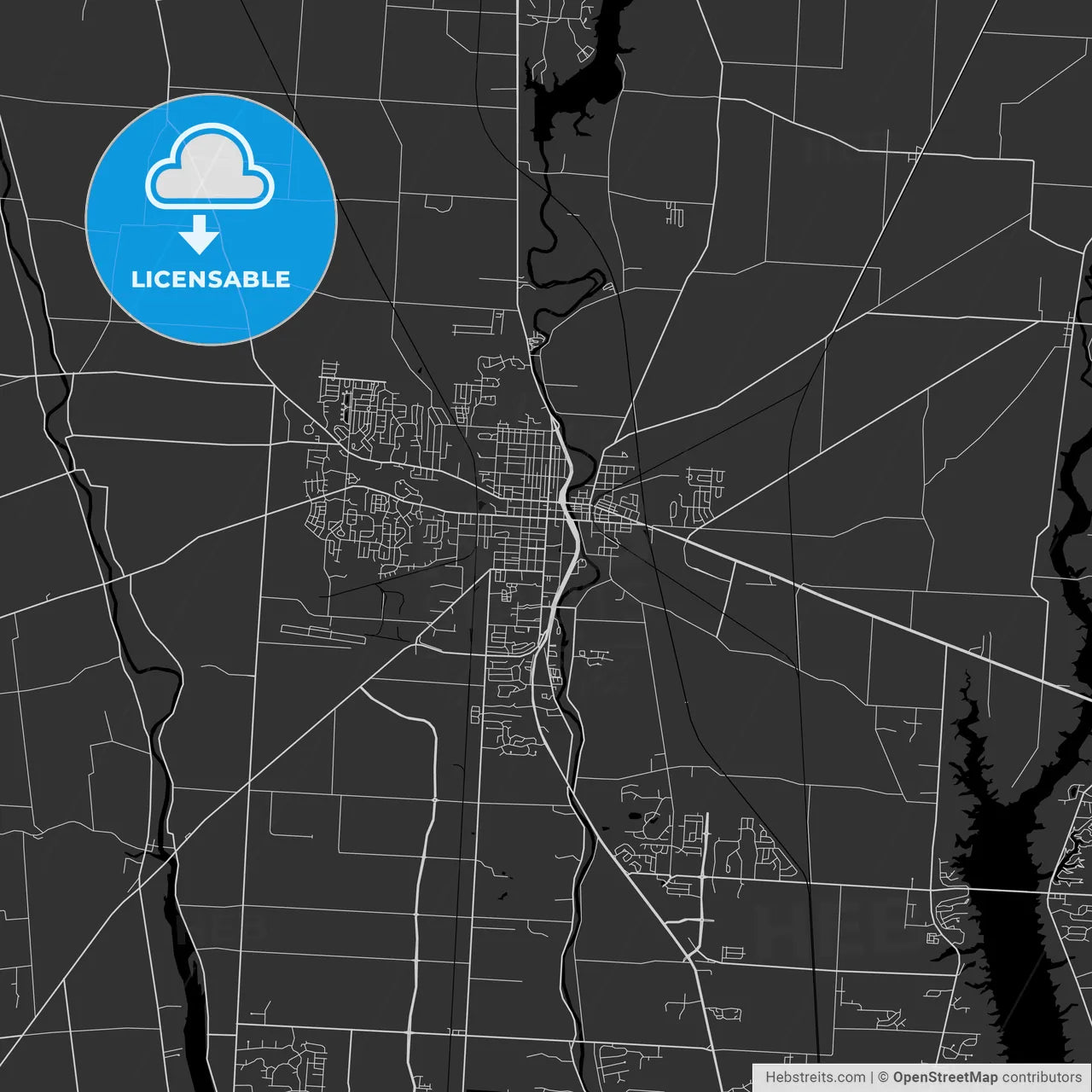 Delaware, Ohio - Area Map - Dark