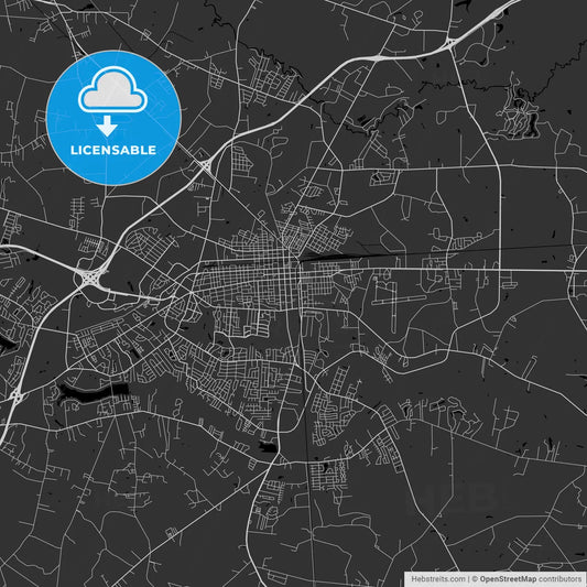 Florence, South Carolina - Area Map - Dark