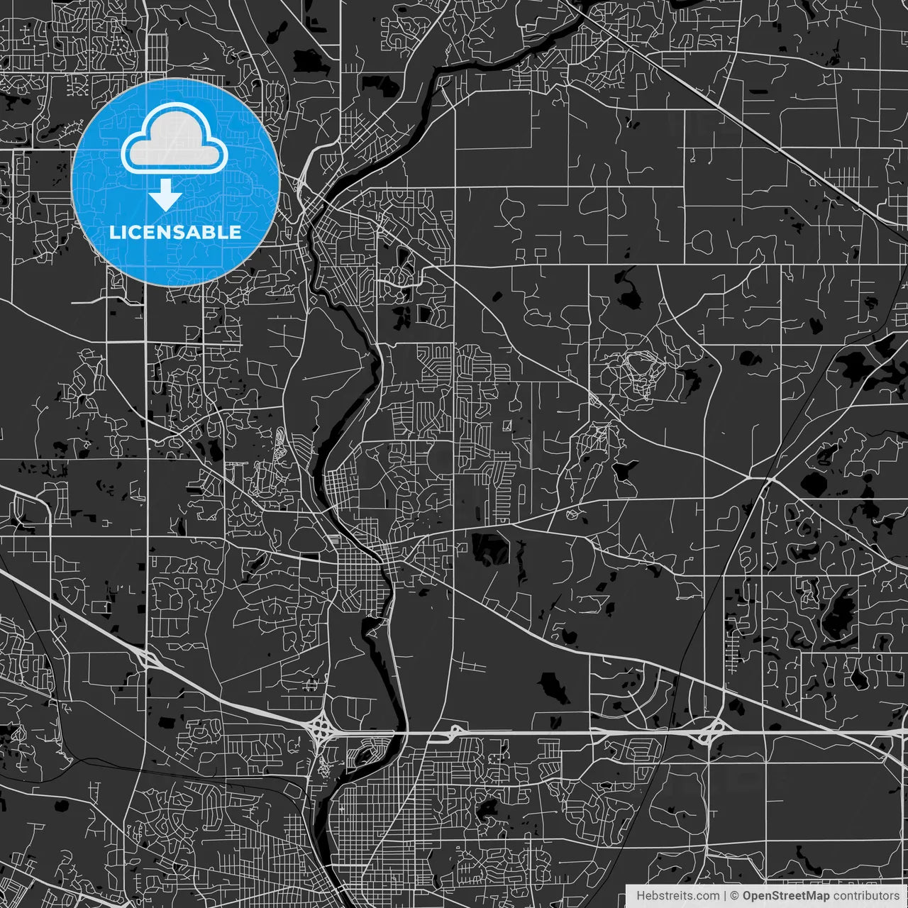 Carpentersville, Illinois - Area Map - Dark