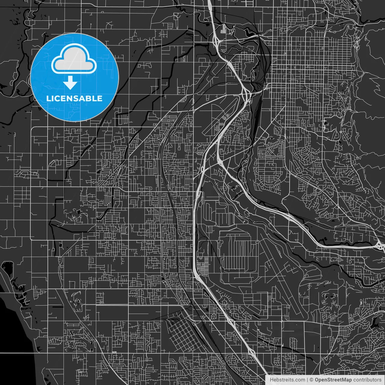 Roy, Utah - Area Map - Dark