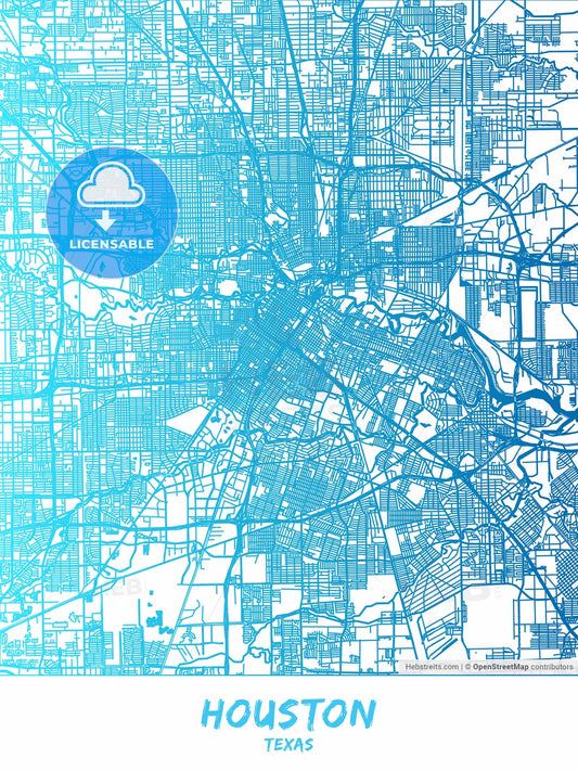 Houston, Texas - Map Poster Design