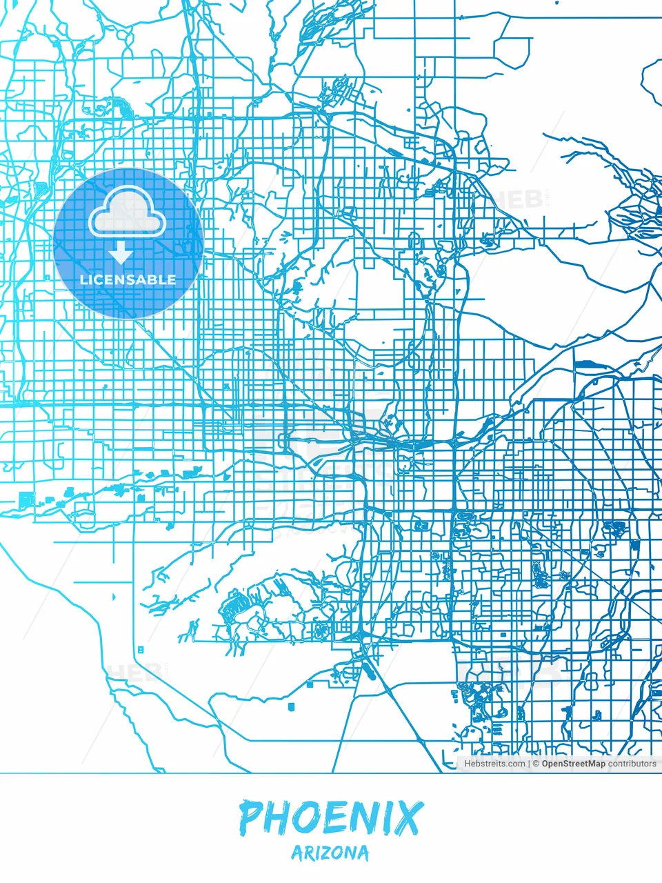Phoenix, Arizona - Map Poster Design