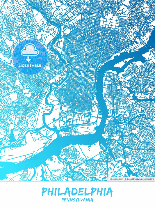 Philadelphia, Pennsylvania - Map Poster Design