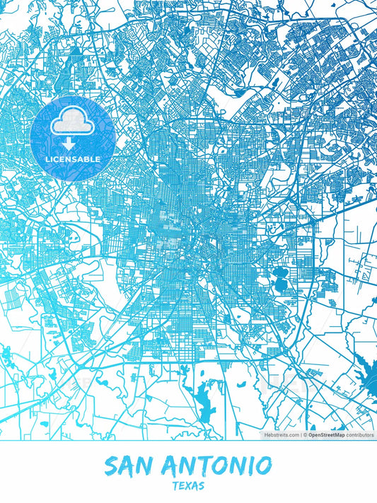 San Antonio, Texas - Map Poster Design