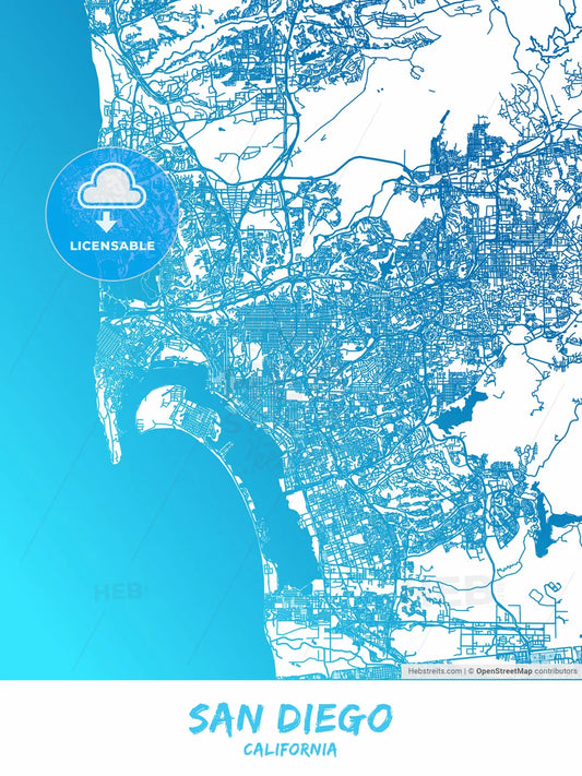 San Diego, California - Map Poster Design