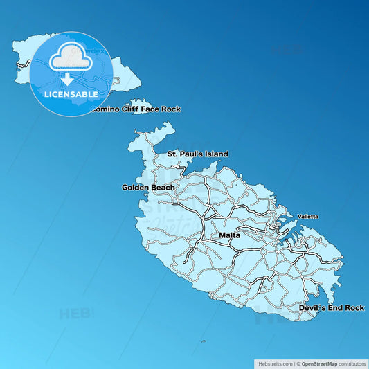 Malta Vector Map