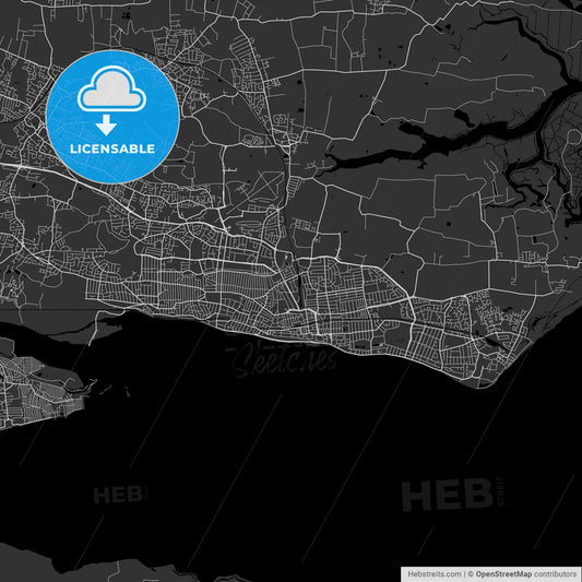 Southend-on-Sea, England, UK - Area Map - Dark