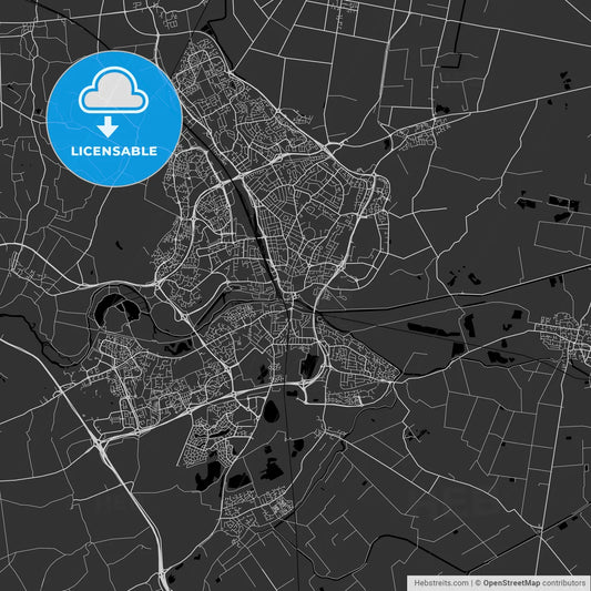 Peterborough, England, UK - Area Map - Dark