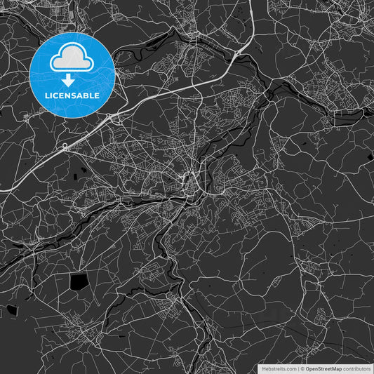 Huddersfield, England, UK - Area Map - Dark