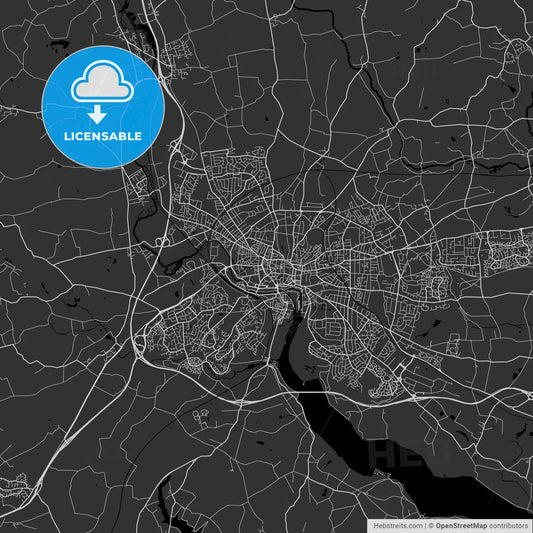 Ipswich, England, UK - Area Map - Dark