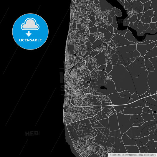 Blackpool, England, UK - Area Map - Dark