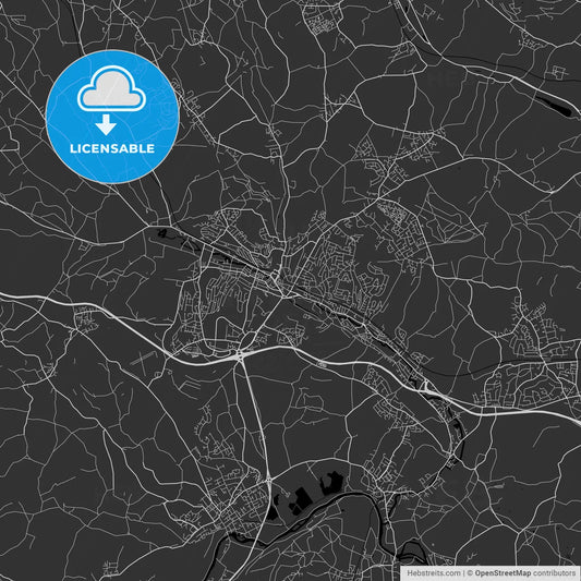 High Wycombe, England, UK - Area Map - Dark