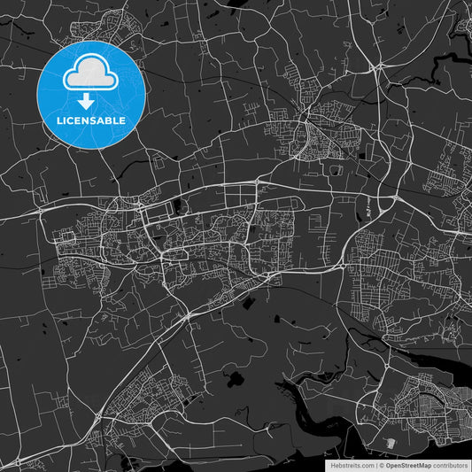 Basildon, England, UK - Area Map - Dark