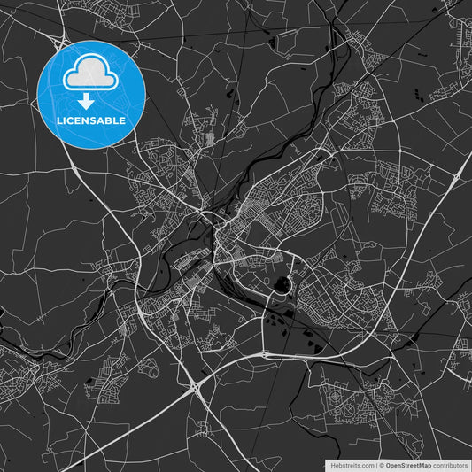 Doncaster, England, UK - Area Map - Dark
