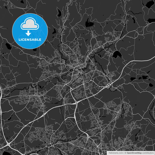 Rochdale, England, UK - Area Map - Dark