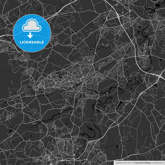 Woking, England, UK - Area Map - Dark