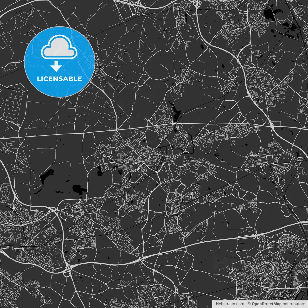 Saint Helens, England, UK - Area Map - Dark