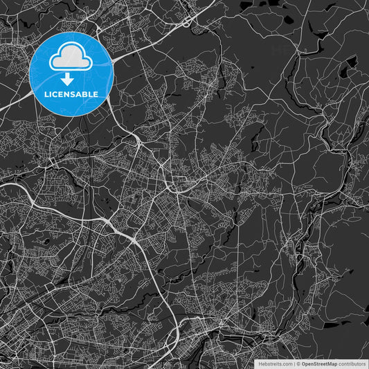 Oldham, England, UK - Area Map - Dark