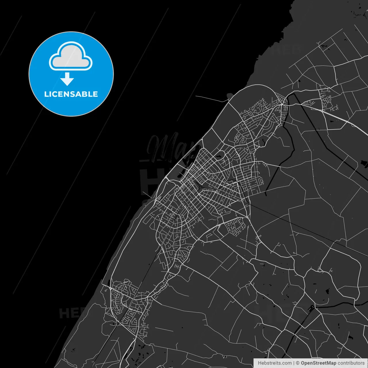 Southport, England, UK - Area Map - Dark