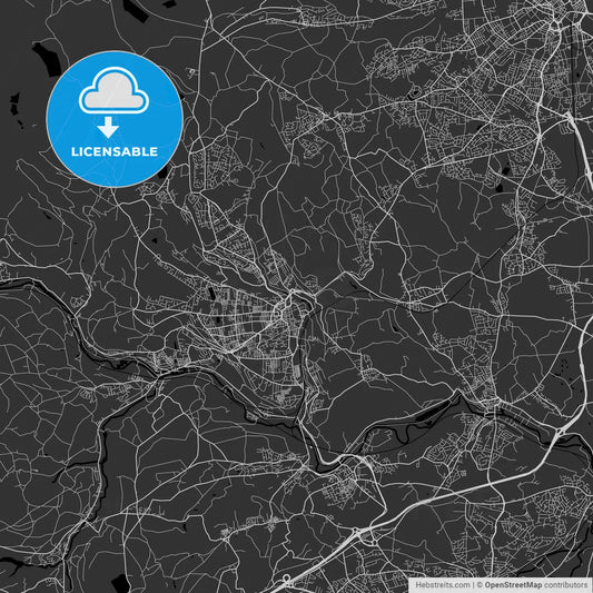 Halifax, England, UK - Area Map - Dark