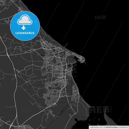 Hartlepool, England, UK - Area Map - Dark