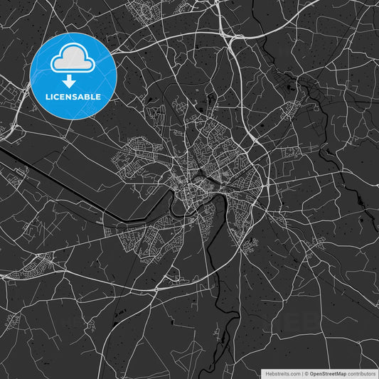 Chester, England, UK - Area Map - Dark