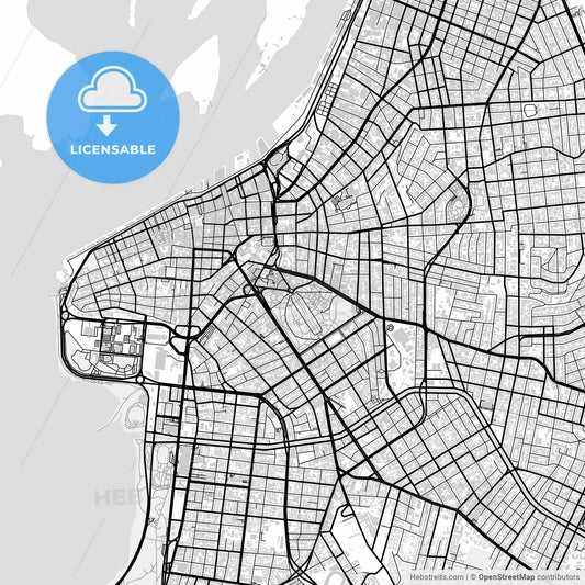 Downtown map of Porto Alegre, light