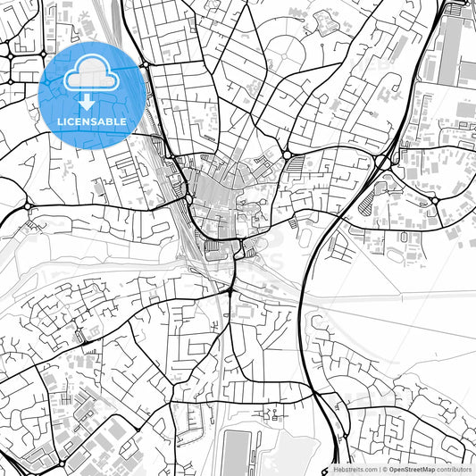 Downtown map of Peterborough, light