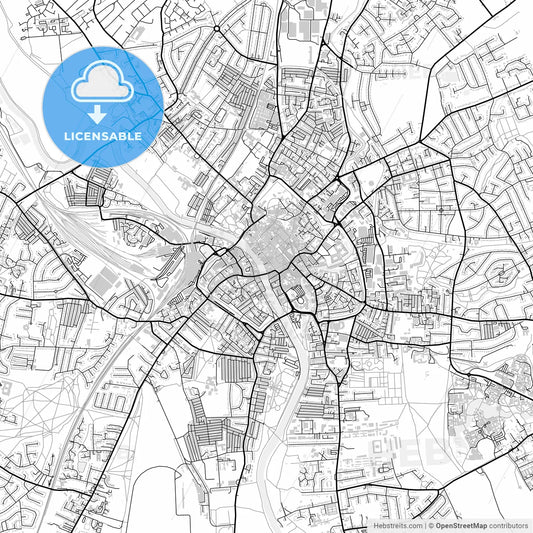 Downtown map of York, light