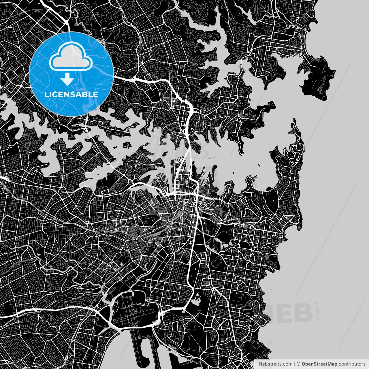 Area map of Sydney, Australia