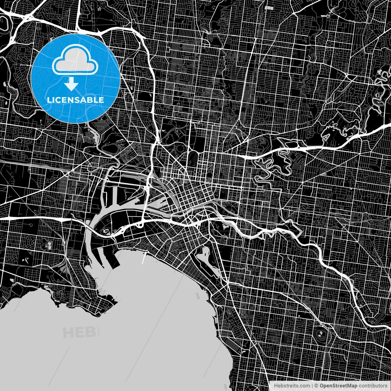 Area map of Melbourne, Australia