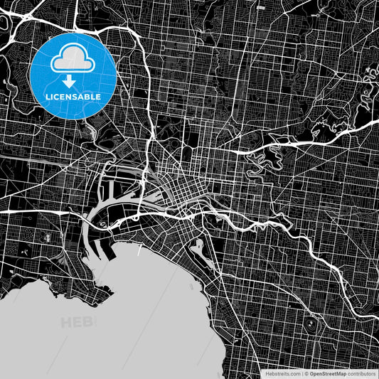Area map of Melbourne, Australia