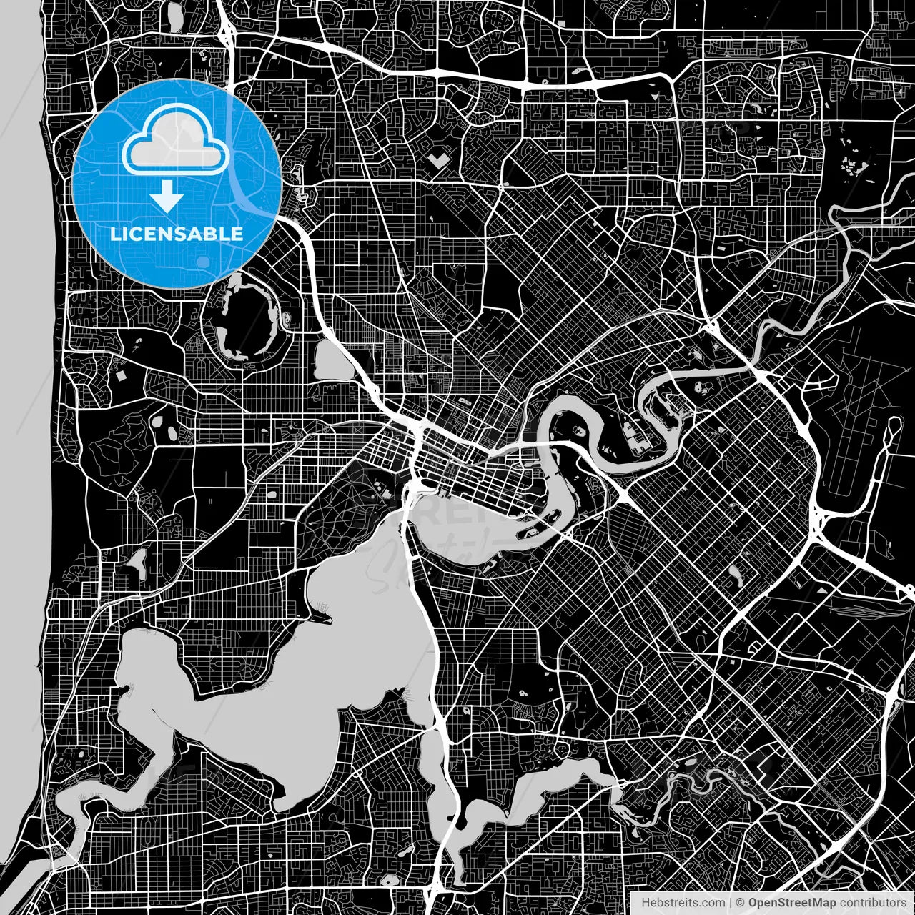 Area map of Perth, Australia