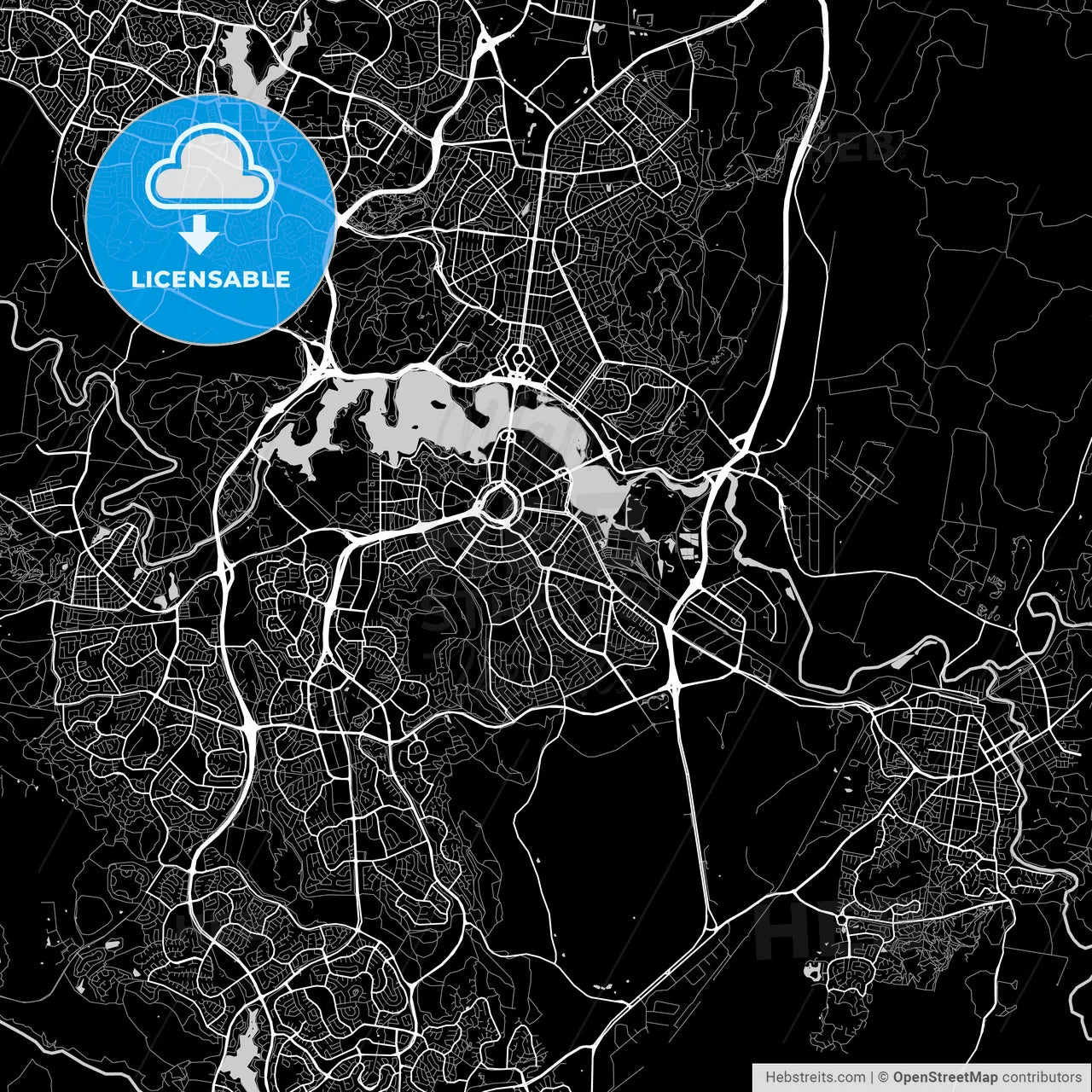 Area map of Canberra, Australia