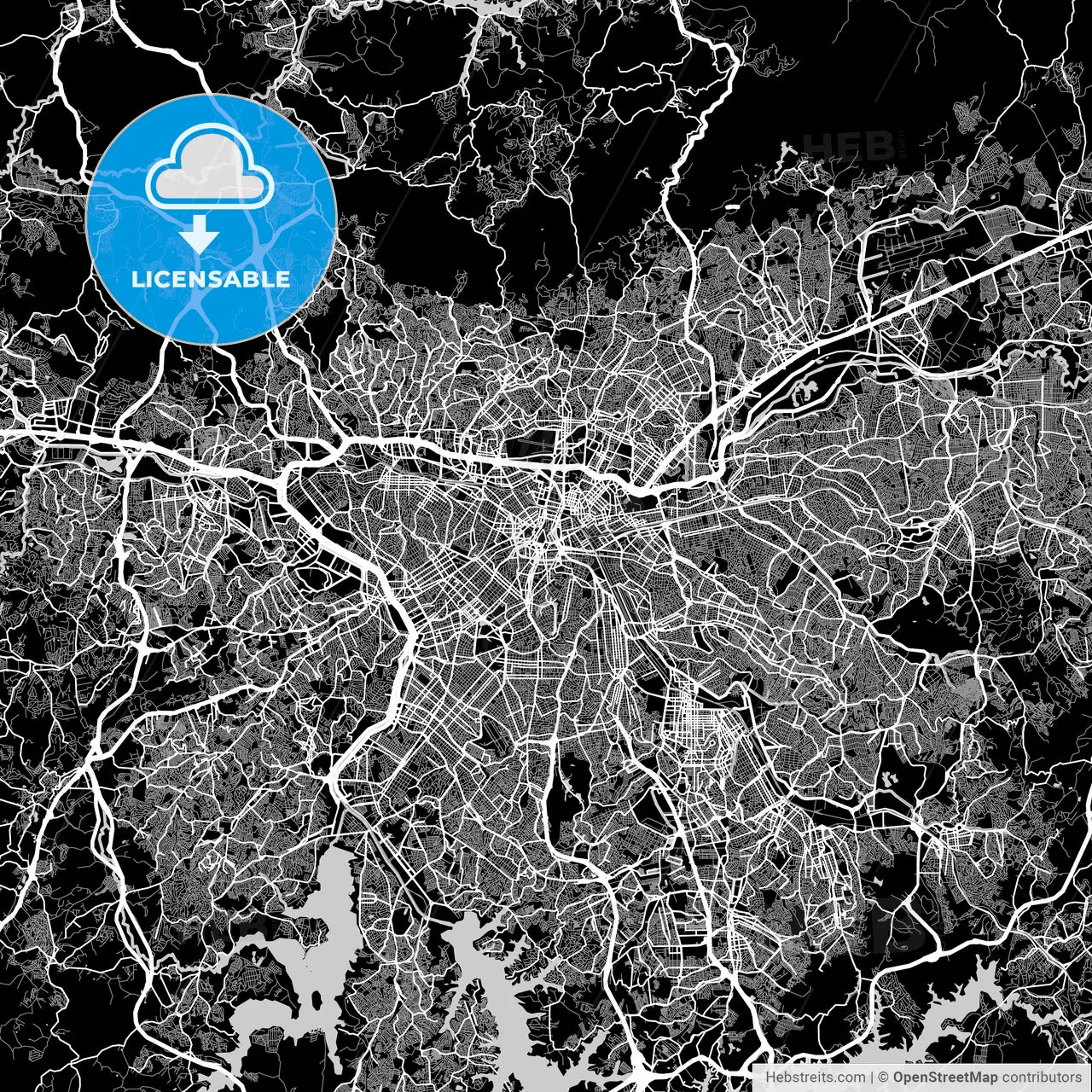 Area map of São Paulo, Brazil