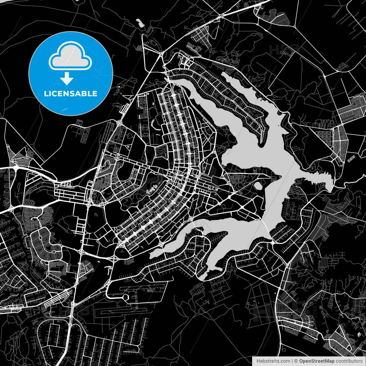 Area map of Brasília, Brazil