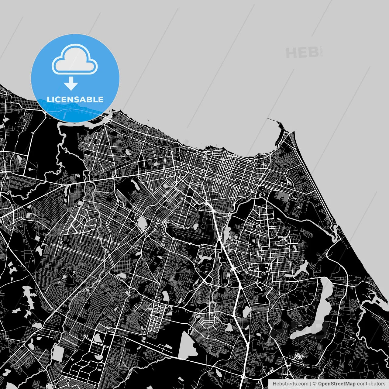 Area map of Fortaleza, Brazil