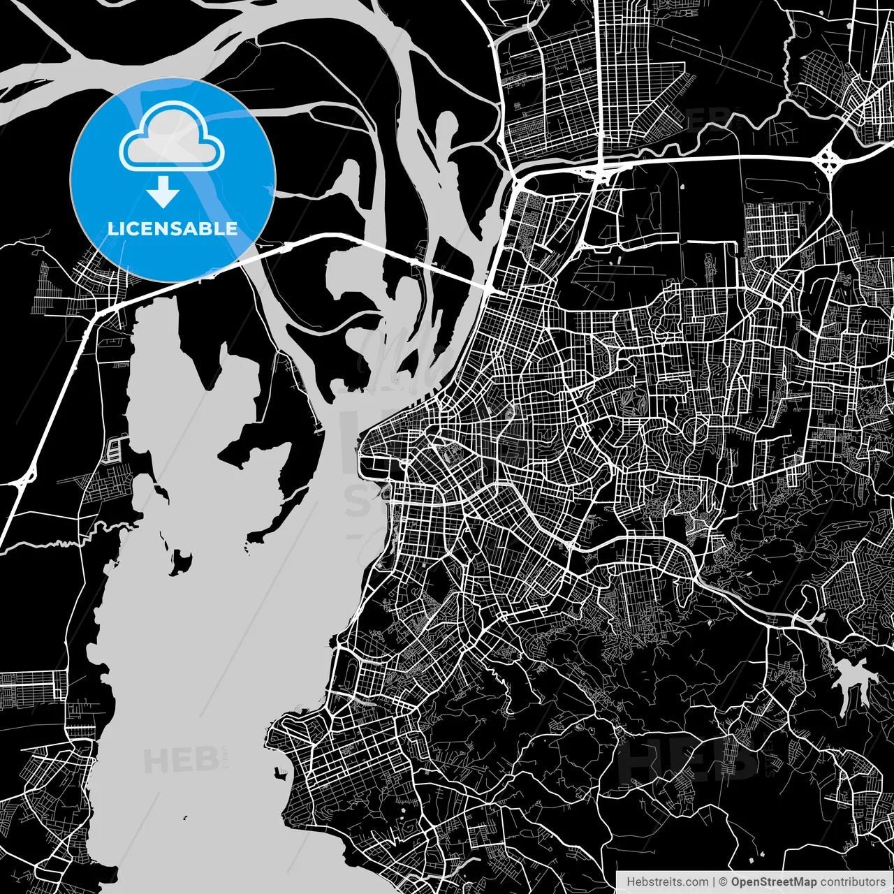 Area map of Porto Alegre, Brazil