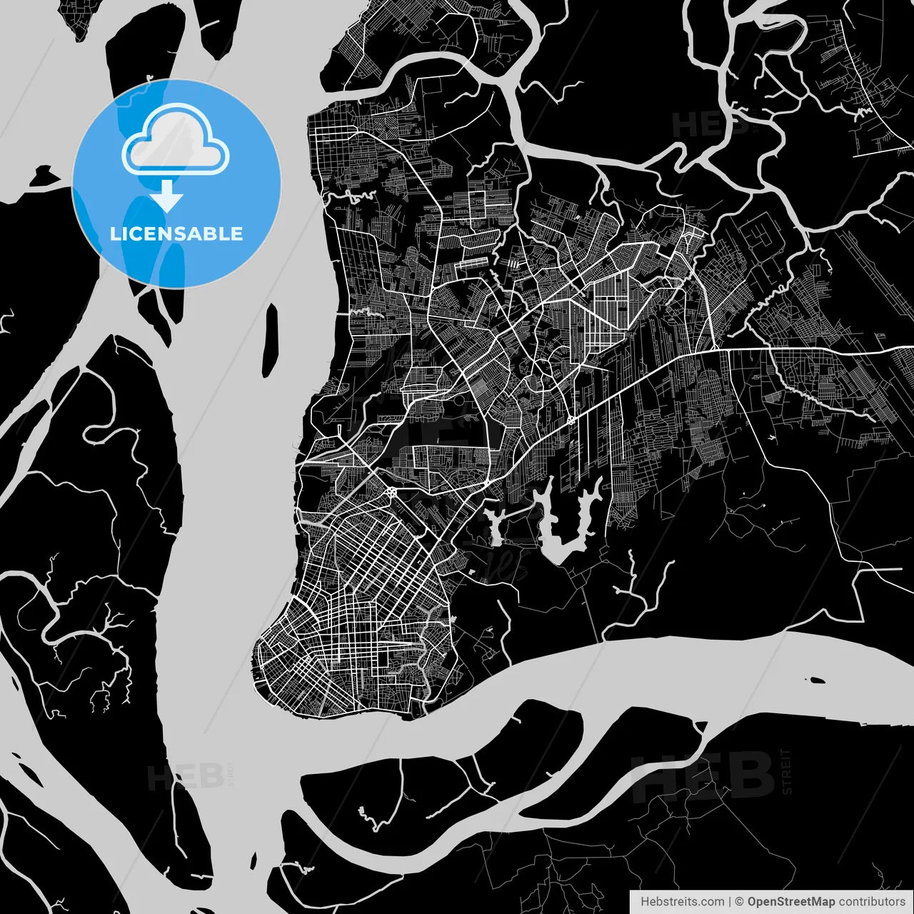 Area map of Belém, Brazil