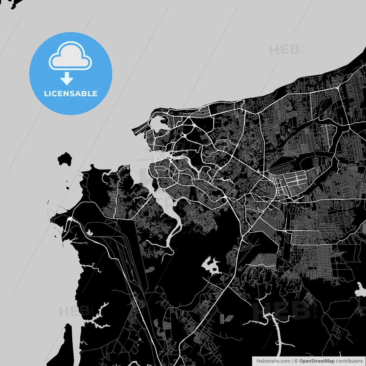 Area map of São Luís, Brazil