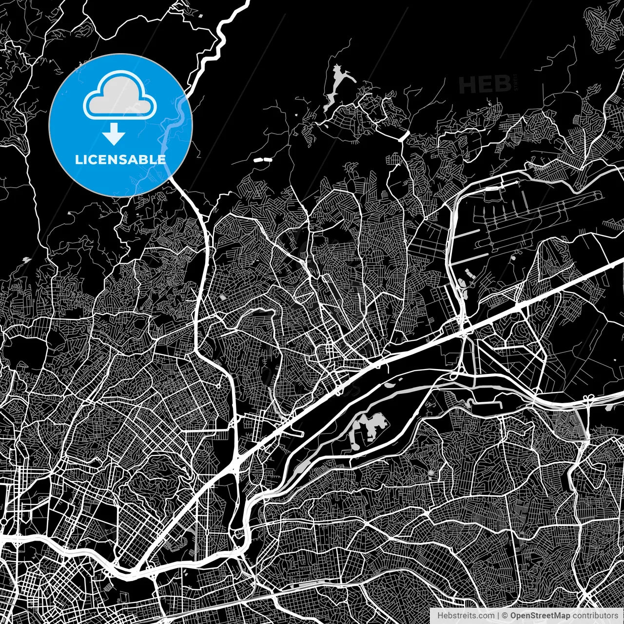 Area map of Guarulhos, Brazil