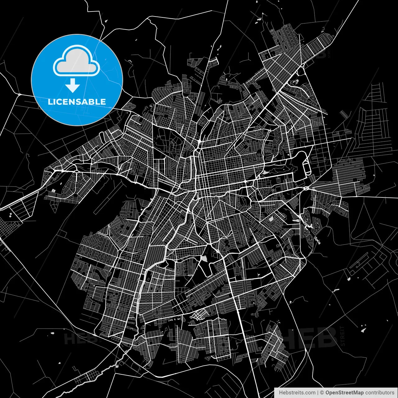 Area map of Campo Grande, Brazil