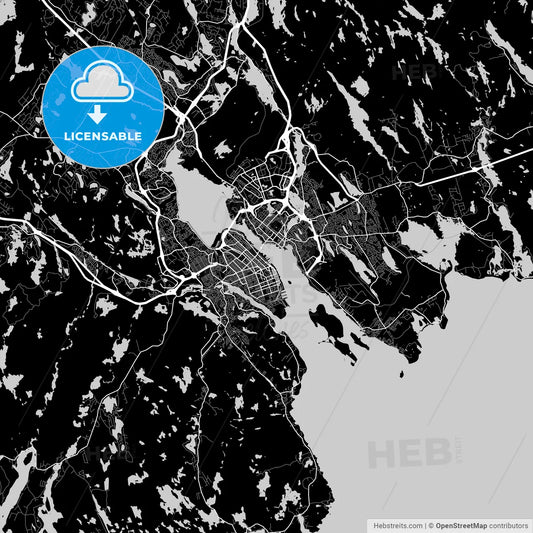 Halifax, Nova Scotia, Area Map, Dark