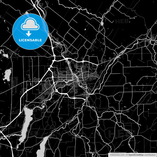 Sherbrooke, Quebec, Area Map, Dark