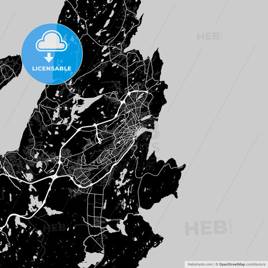 St. John's, Newfoundland and Labrador, Area Map, Dark