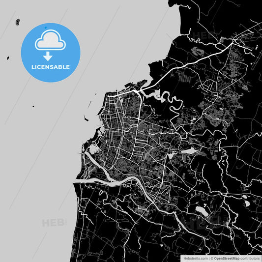 Makassar, South Sulawesi, Area Map, Dark
