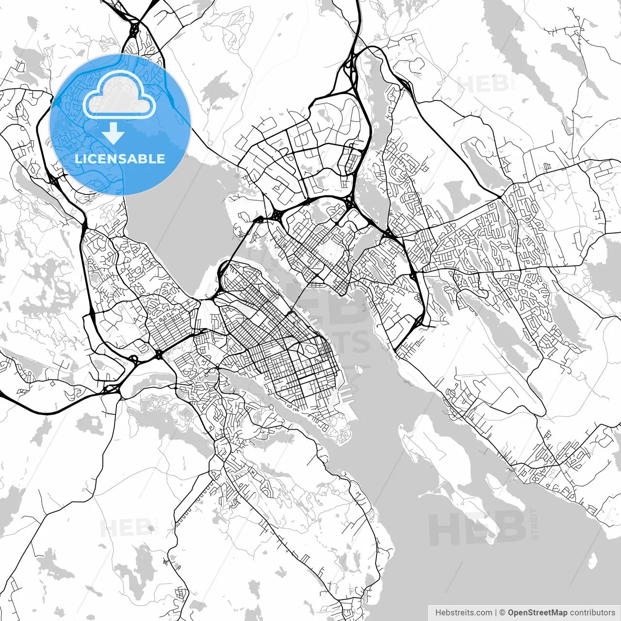 Halifax, Nova Scotia, Downtown City Map, Light